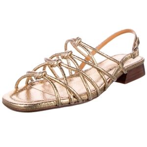 Sezane Metallic Gold Strappy Sandals